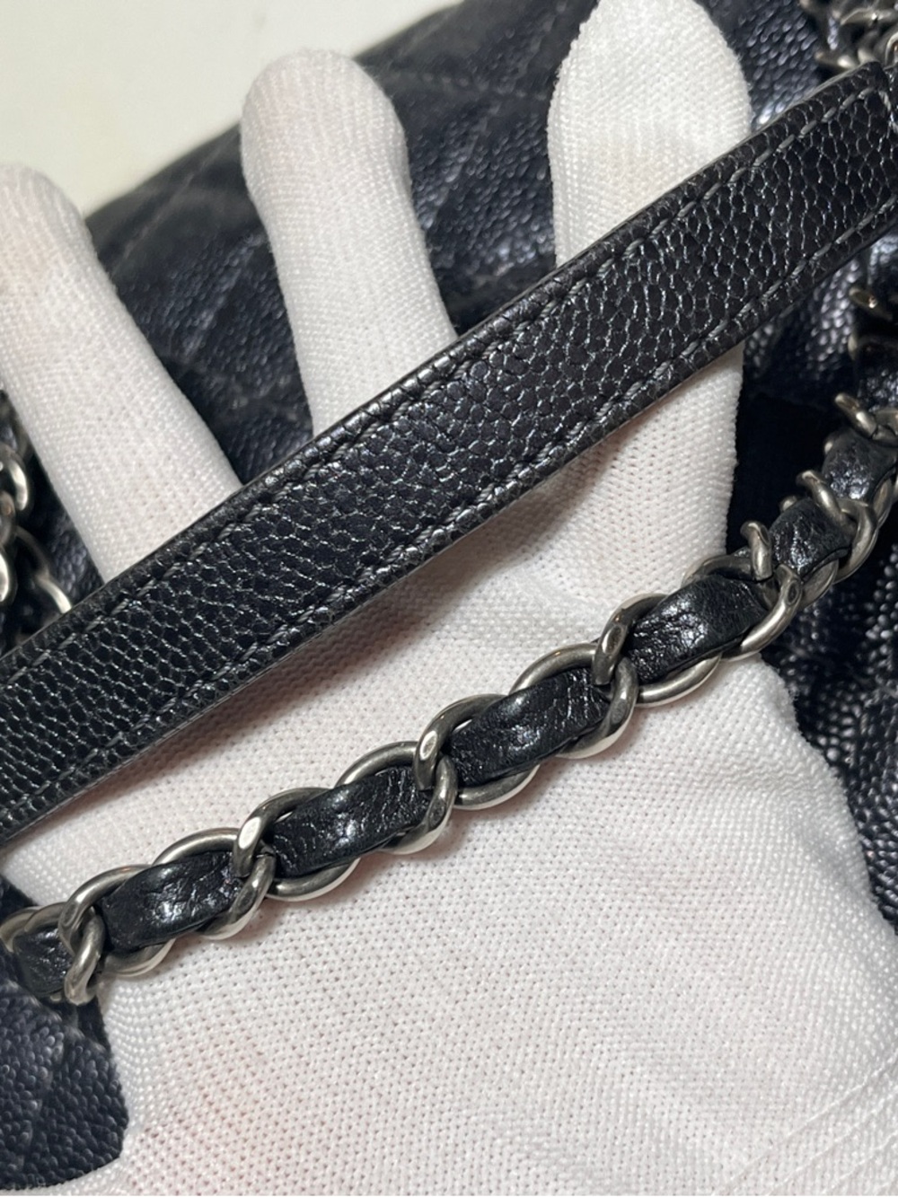 CHANEL Quilted Caviar Leather Jumbo Airplane Double Flap Shoulder Bag - Picture 14 of 16
